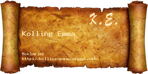 Kolling Emma névjegykártya