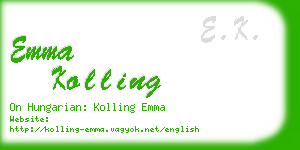 emma kolling business card